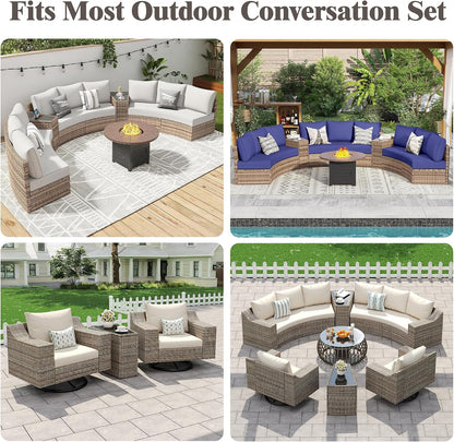 Caelo Wicker Patio Sectional Set 2 PCS - Storage Table