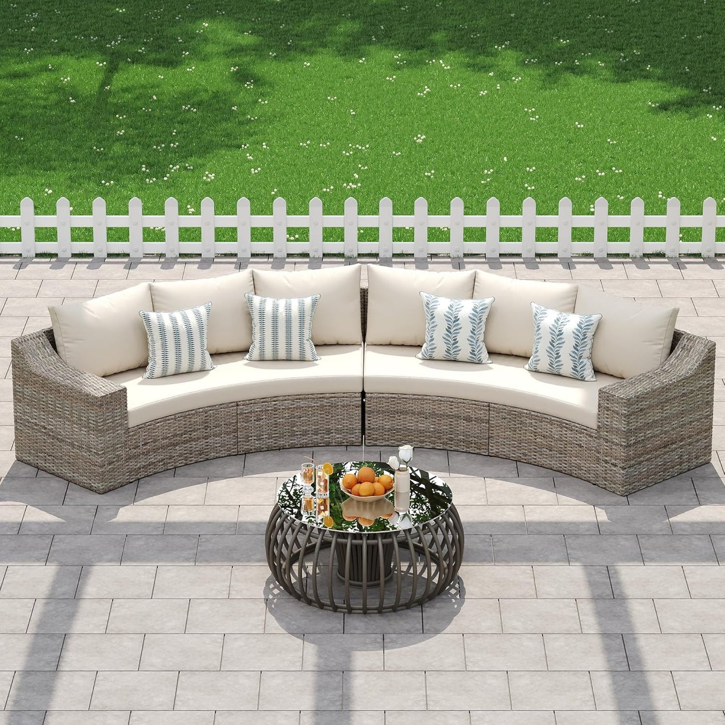 Caelo Wicker Patio Sectional Set 6 PCS - Sofa