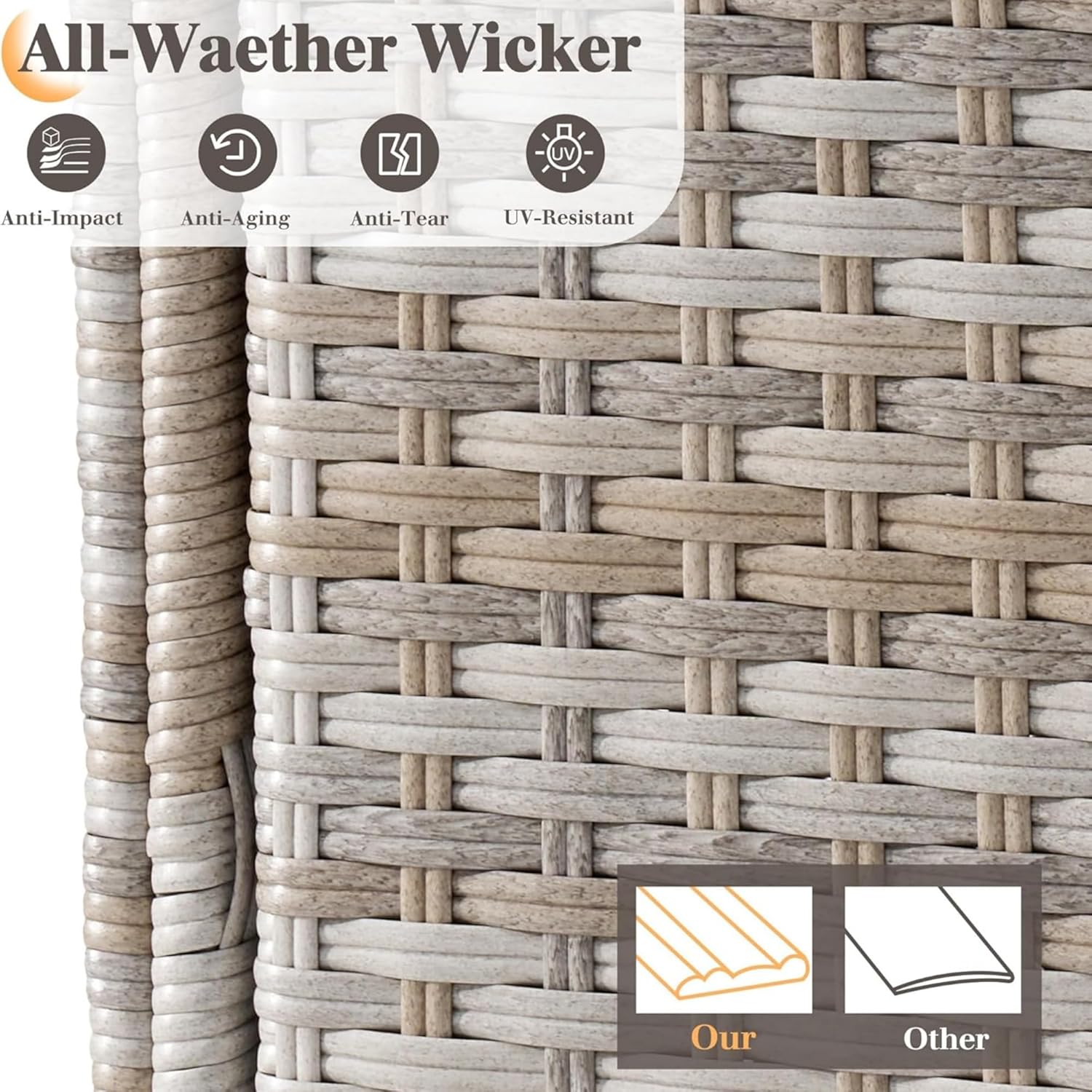 Caelo Wicker Patio Sectional Set 6 PCS - Sofa
