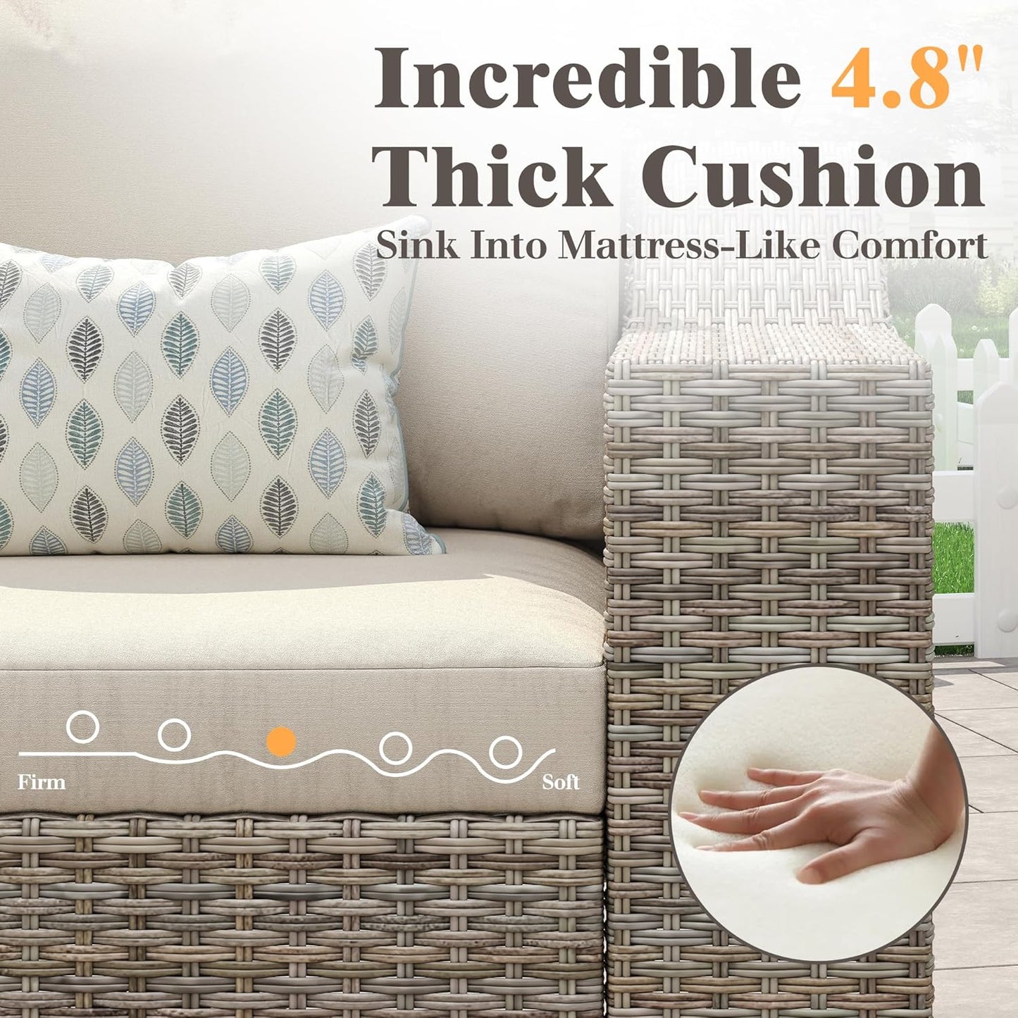 Caelo Wicker Patio Sectional Set 6 PCS - Sofa
