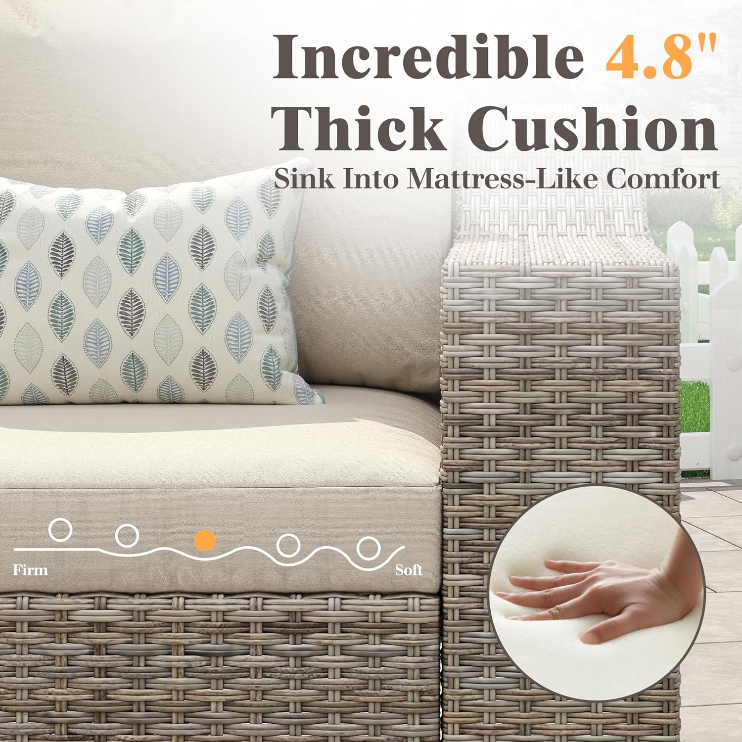 Caelo Wicker Patio Sectional Set 6 PCS - Sofa