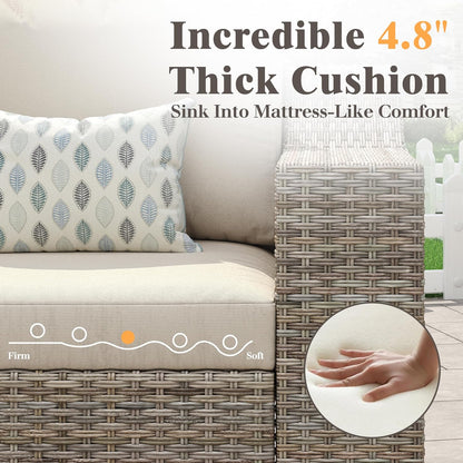 Caelo Wicker Patio Sectional Set 6 PCS - Sofa