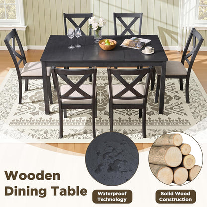 Spur 6-Piece Dining Table Set Amerlife 6-Piece / Black ＆ Brown