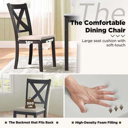 Spur 6-Piece Dining Table Set Amerlife 6-Piece / Black ＆ Brown