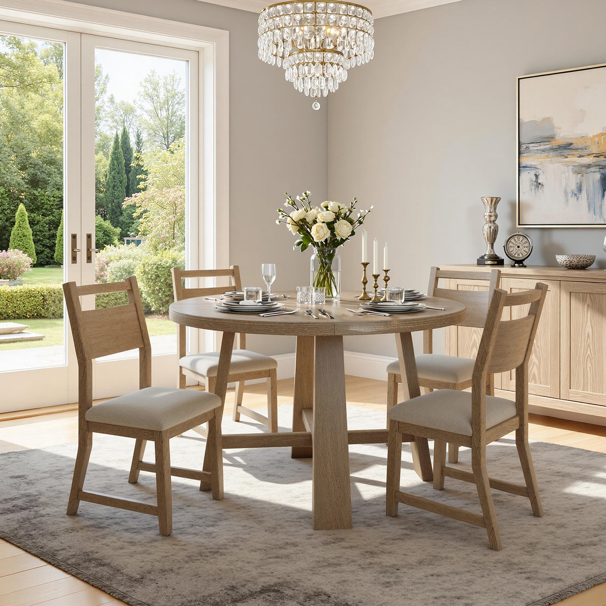 Gather Solid Wood Dining Set Amerlife