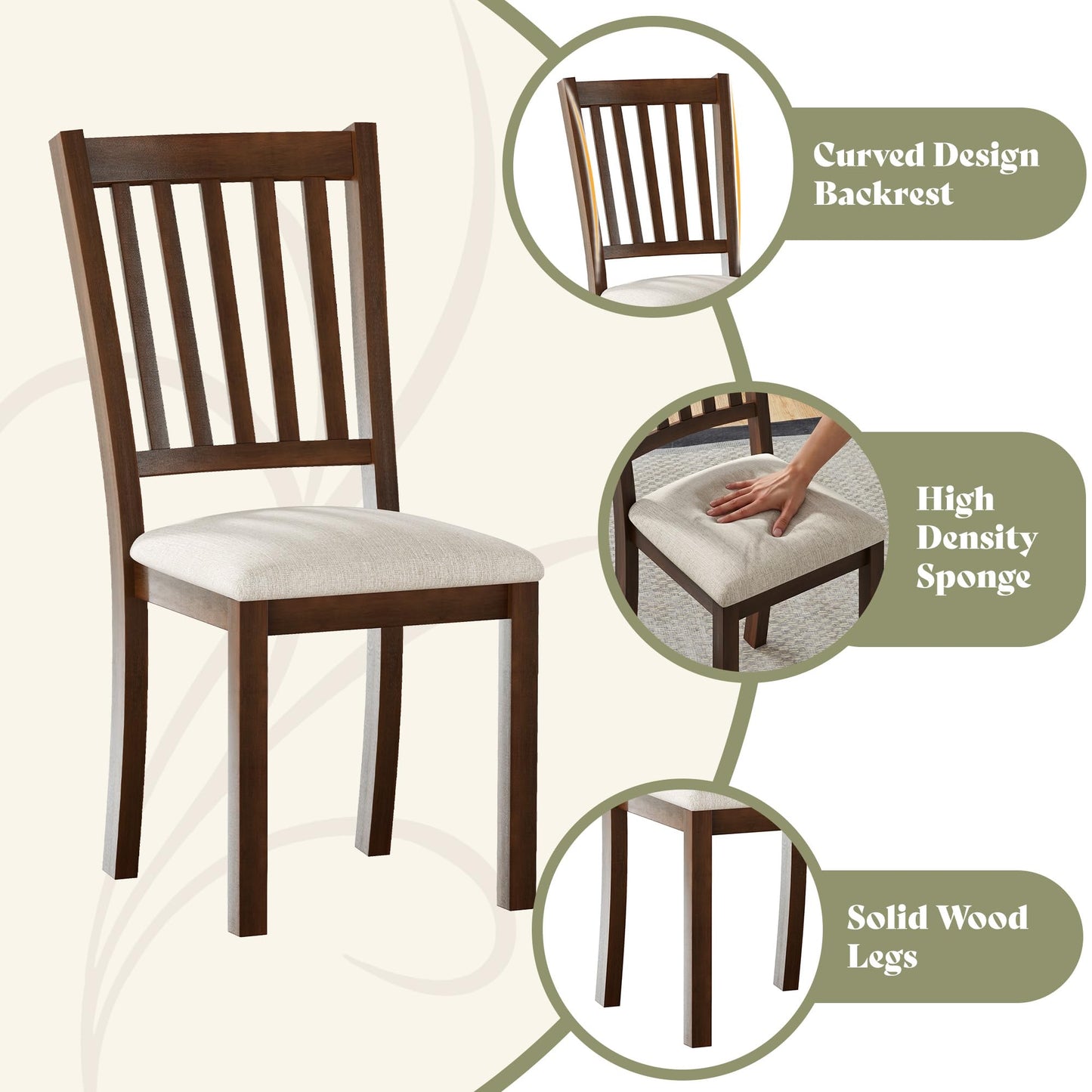 Carve Upholstered Dining Chairs Amerlife Brown
