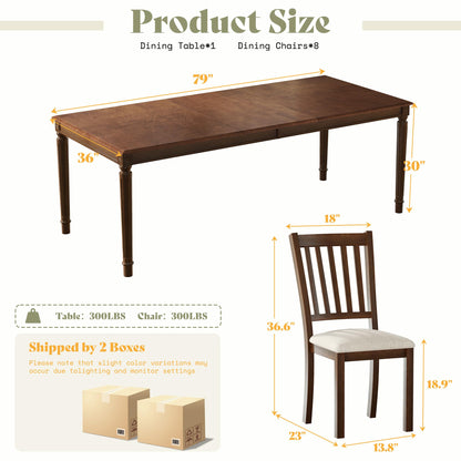 Carve Farmhouse Dining Set Amerlife Brown