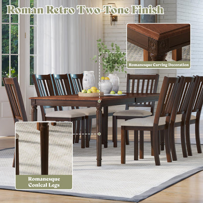 Carve Farmhouse Dining Set Amerlife Brown