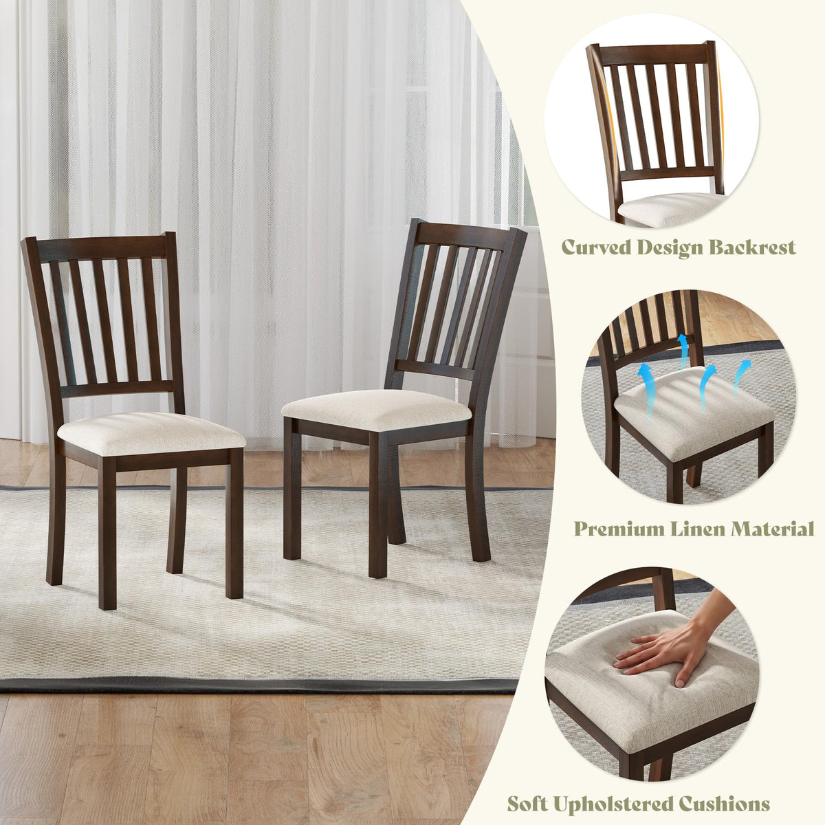 Carve Farmhouse Dining Set Amerlife Brown