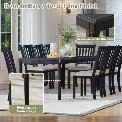 Carve Farmhouse Dining Set Amerlife Grey