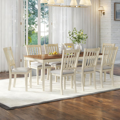 Carve Farmhouse Dining Set Amerlife Cream
