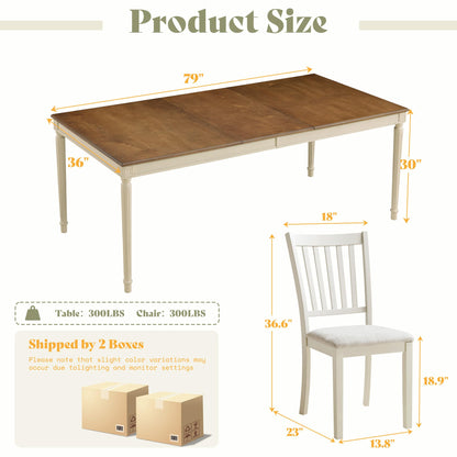 Carve Farmhouse Dining Set Amerlife Cream