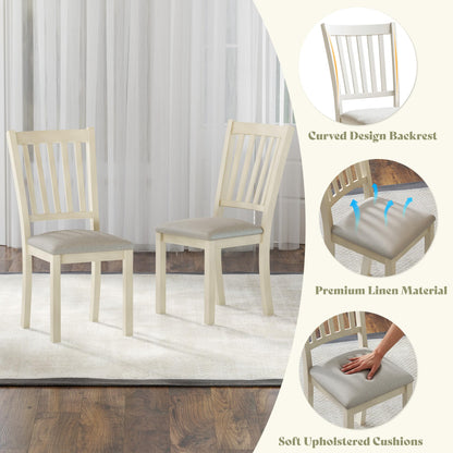 Carve Farmhouse Dining Set Amerlife Cream