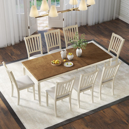 Carve Farmhouse Dining Set Amerlife Cream