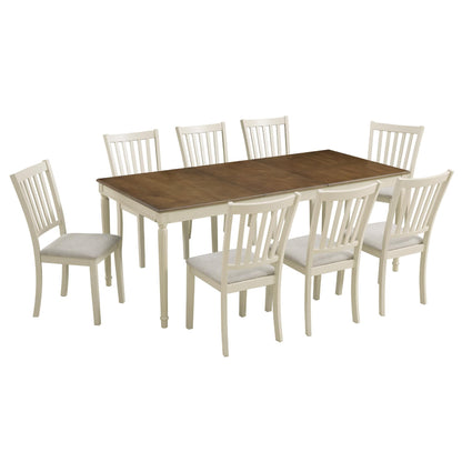 Carve Farmhouse Dining Set Amerlife Cream