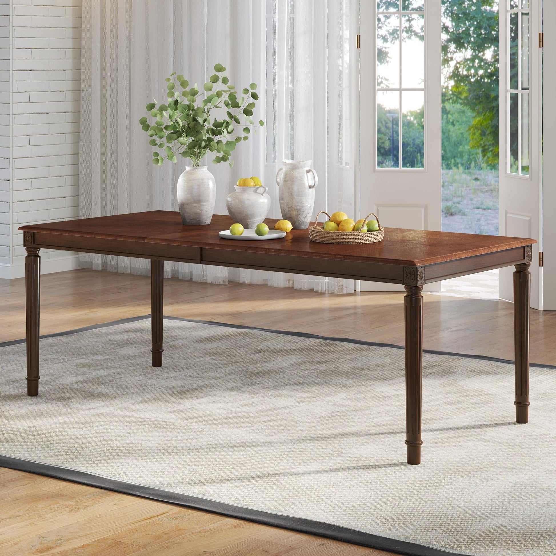 Carve Farmhouse Dining Table Amerlife Brown