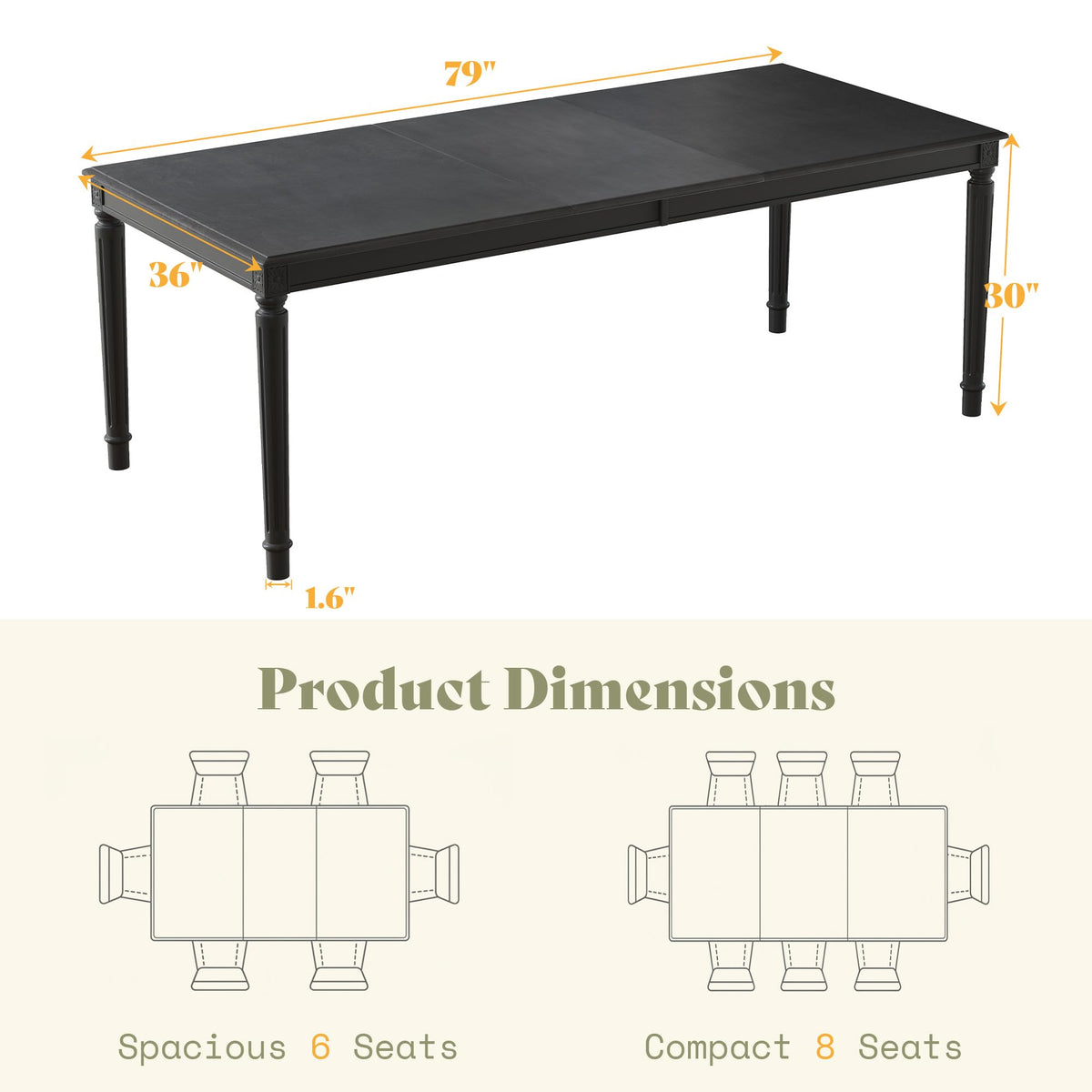 Carve Farmhouse Dining Table Amerlife Grey