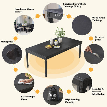 Carve Farmhouse Dining Table Amerlife Grey