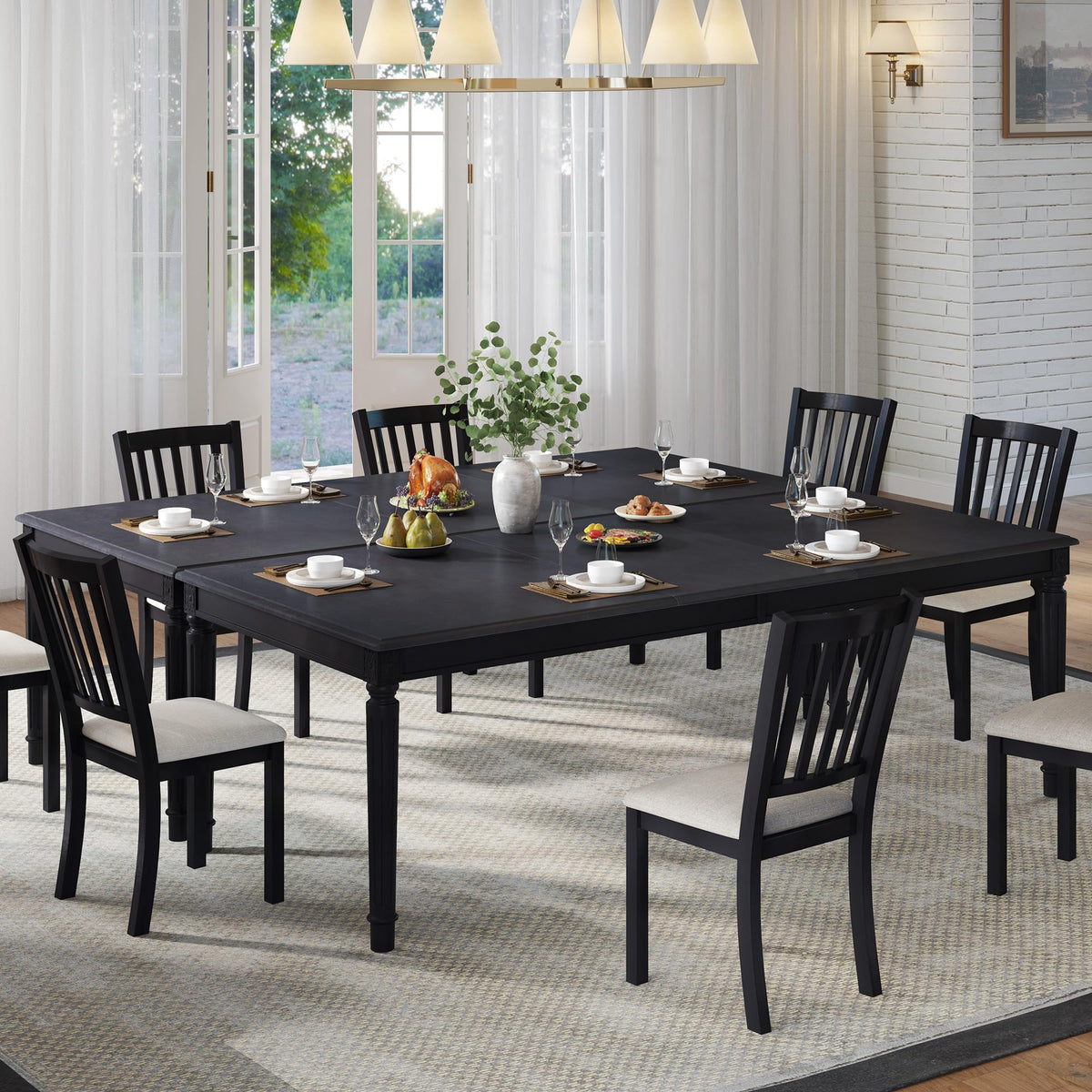 Carve Farmhouse Dining Table Amerlife Grey
