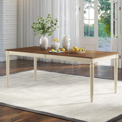 Carve Farmhouse Dining Table Amerlife Cream