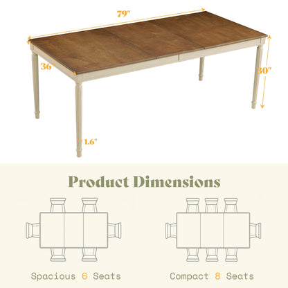 Carve Farmhouse Dining Table Amerlife Cream