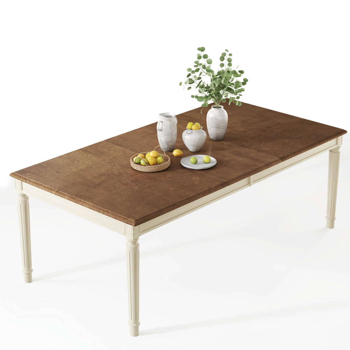 Carve Farmhouse Dining Table Amerlife Cream