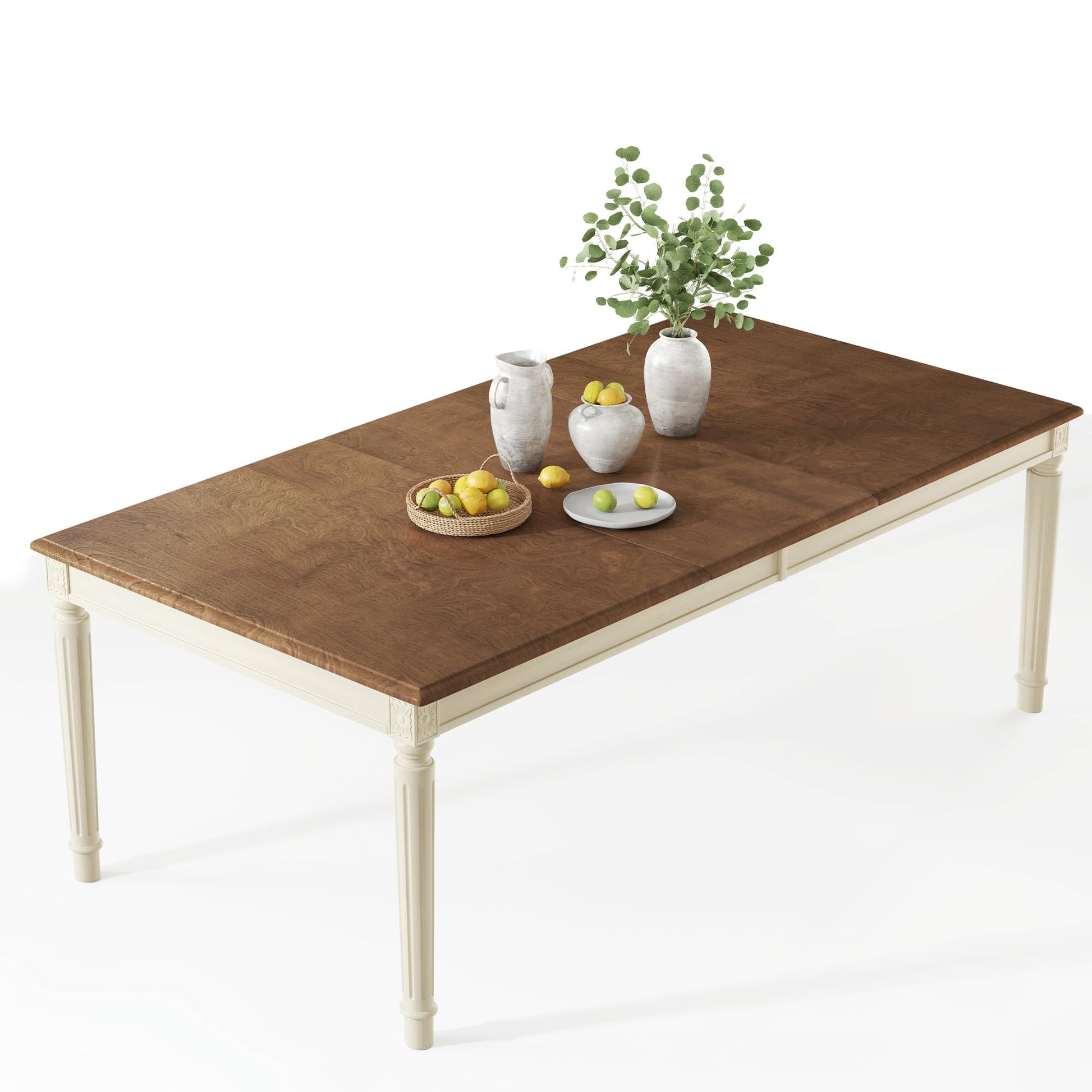 Carve Farmhouse Dining Table Amerlife Cream