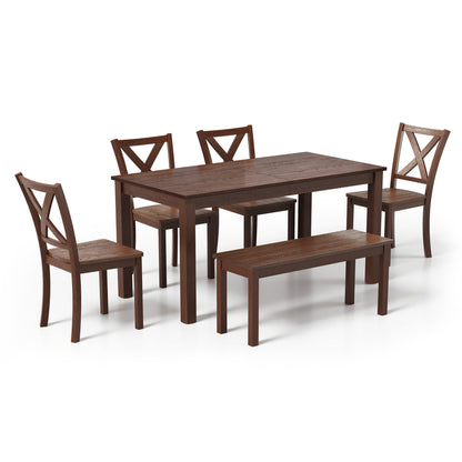 Splice 6-Piece Farmhouse Dining Table Set-W