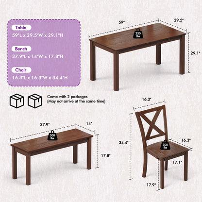 Splice 6-Piece Farmhouse Dining Table Set-W
