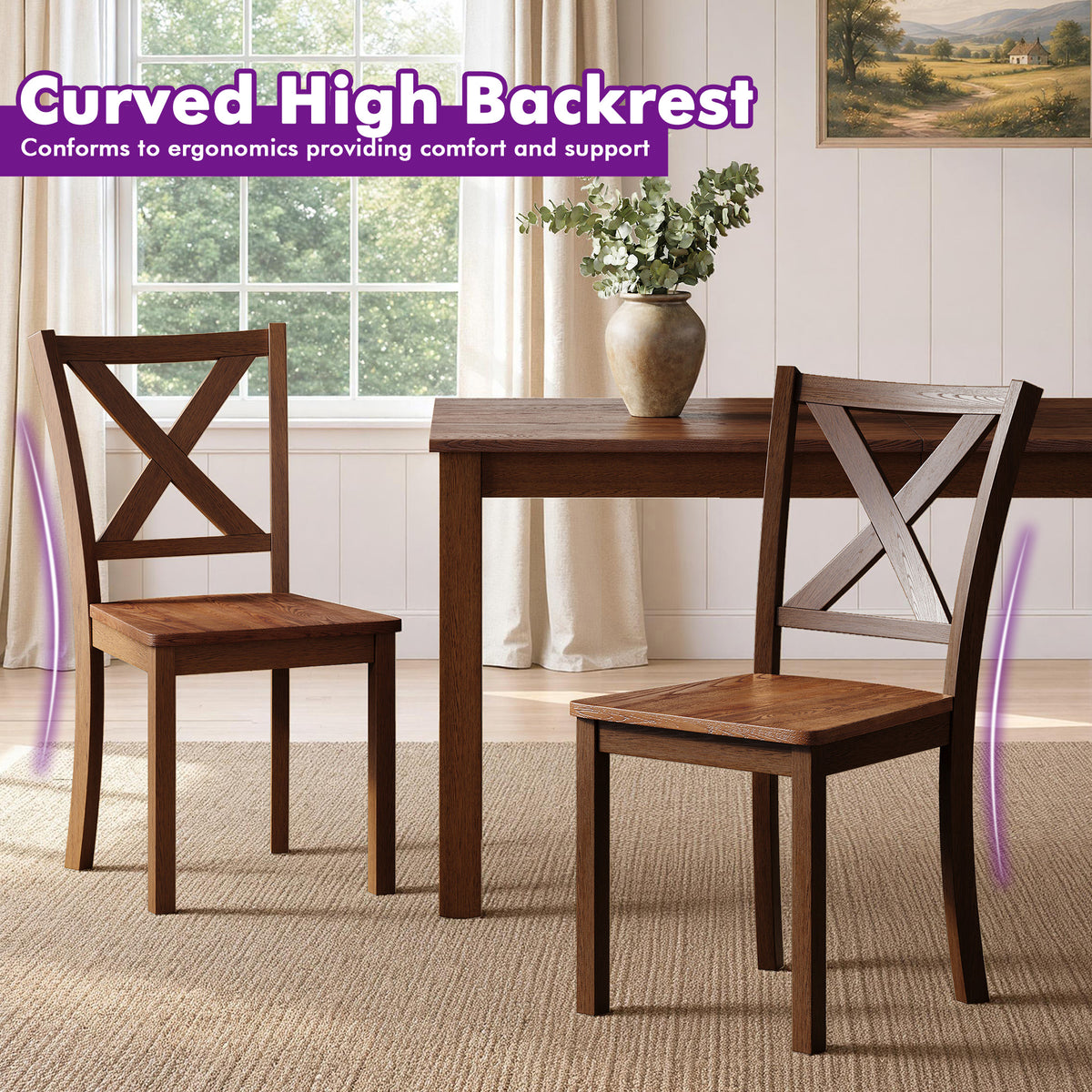 Splice 6-Piece Farmhouse Dining Table Set-W