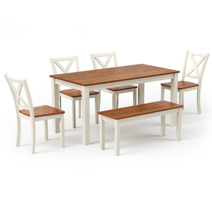 Splice 6-Piece Farmhouse Dining Table Set-W&B