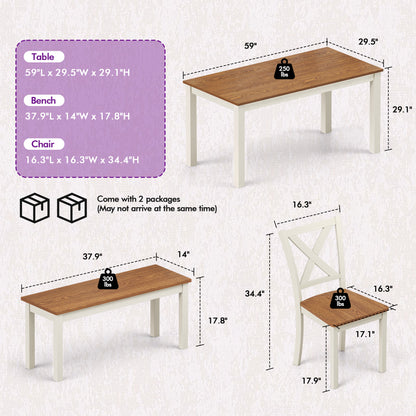 Splice 6-Piece Farmhouse Dining Table Set-W&B