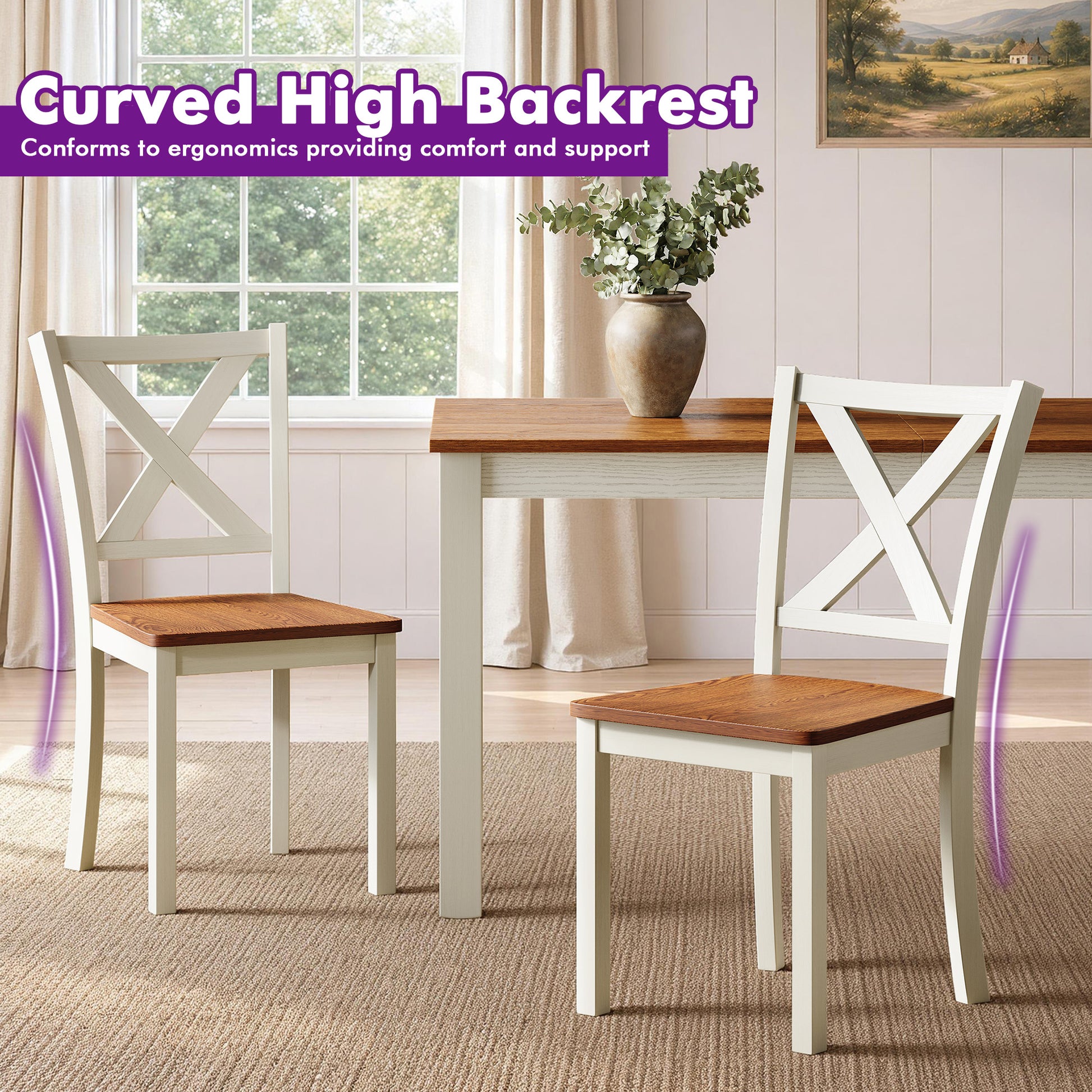 Splice 6-Piece Farmhouse Dining Table Set-W&B