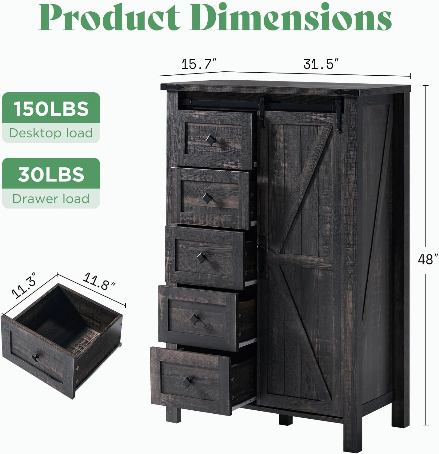 Alderman 3-Piece Bedroom Set Amerlife Full / Black Oak