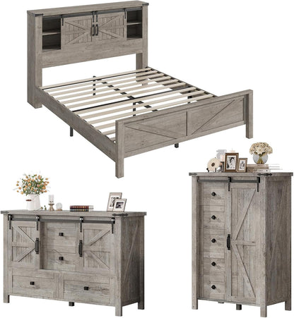 Alderman 3-Piece Bedroom Set Amerlife Full / Light Rustic Oak