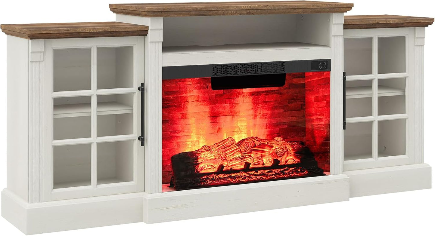 Everwood 70" Fireplace TV Stand Amerlife White
