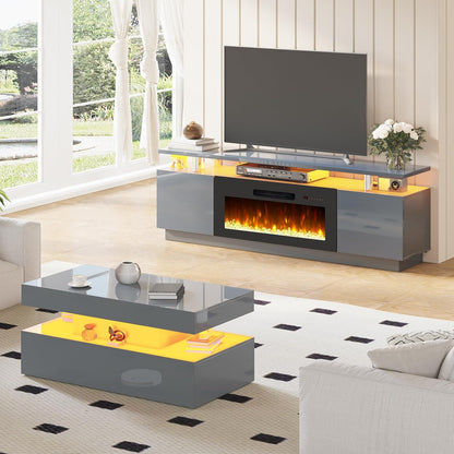 Sheer 3-Piece Living Room Set Amerlife 70" / Grey