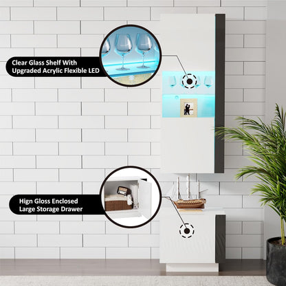 Sheer Floating Fireplace TV Stand Wall Unit Amerlife 70" / White