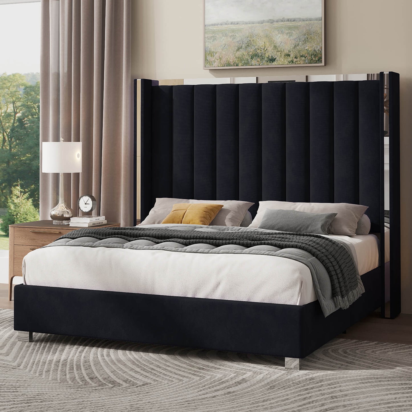 Beaumont 5-Piece Modern Bedroom Set - Black_Grey