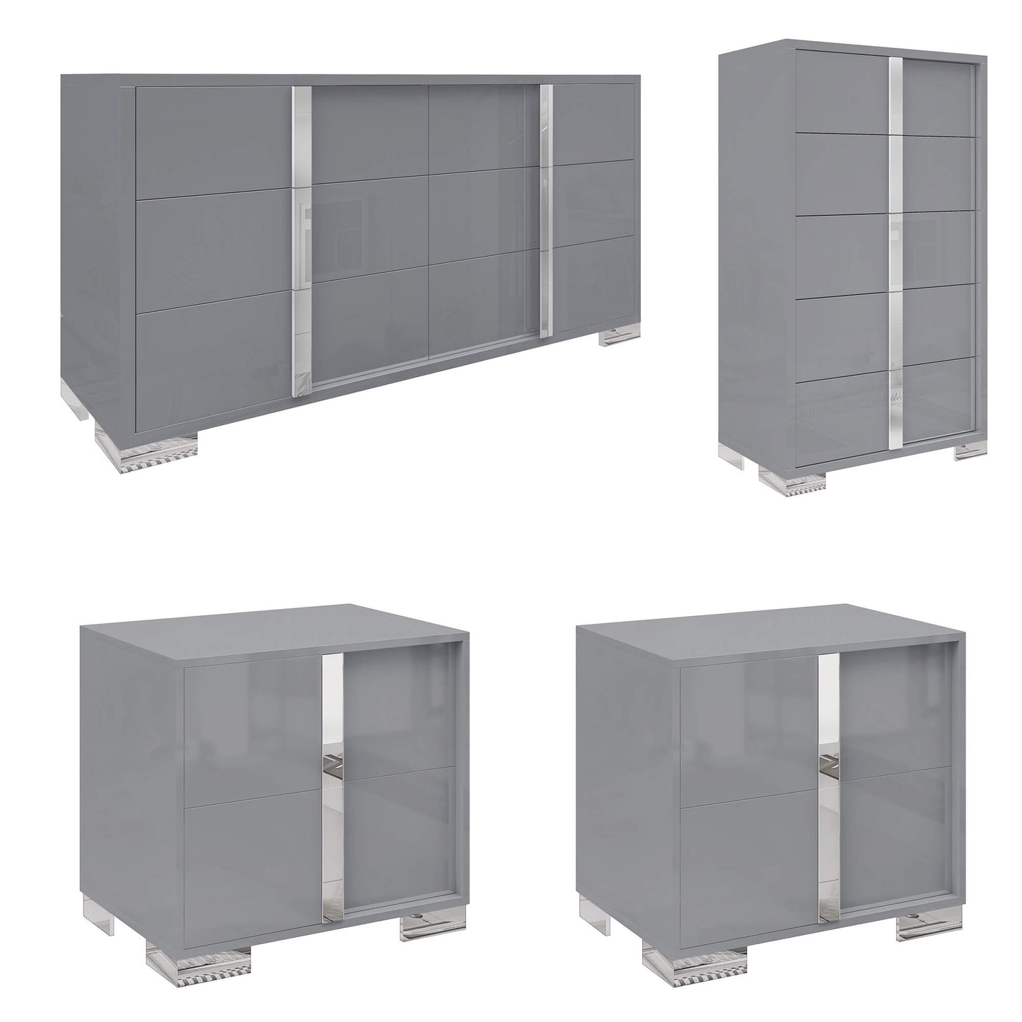 Beaumont 5-Piece Modern Bedroom Set - Black_Grey