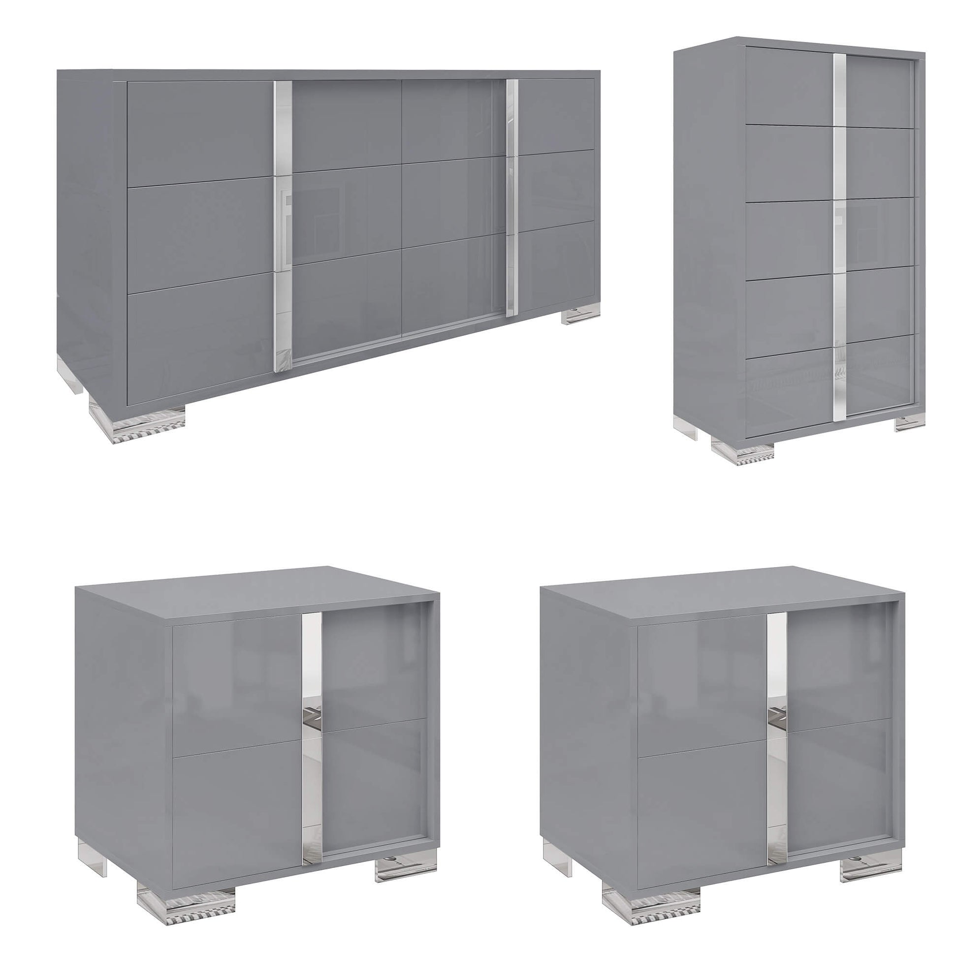 Beaumont 5-Piece Modern Bedroom Set - Black_Grey