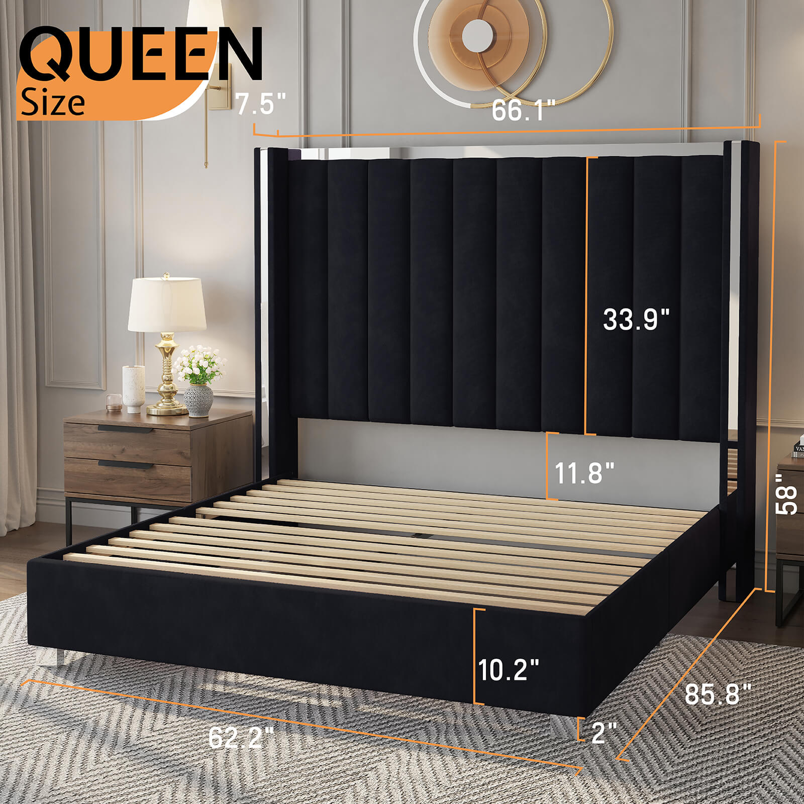 Beaumont 5-Piece Modern Bedroom Set - Black_White