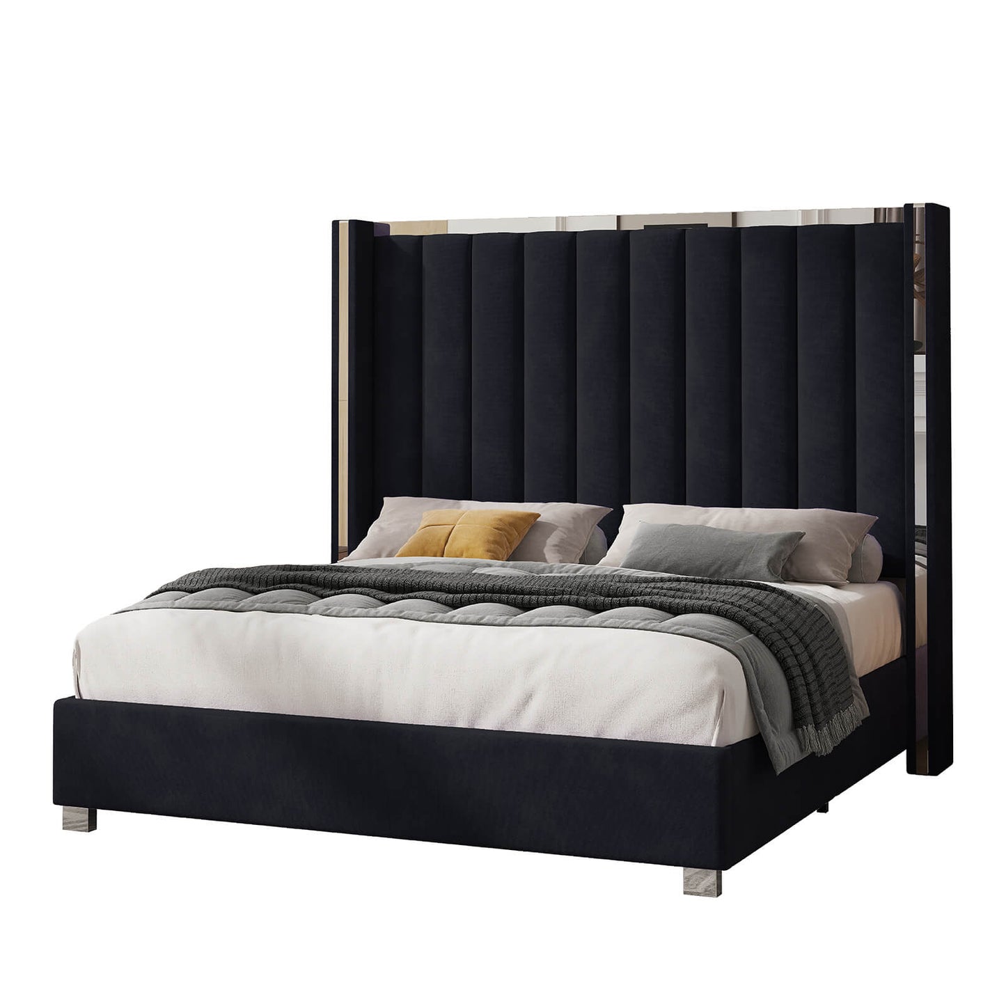 Beaumont 5-Piece Modern Bedroom Set - Black_White