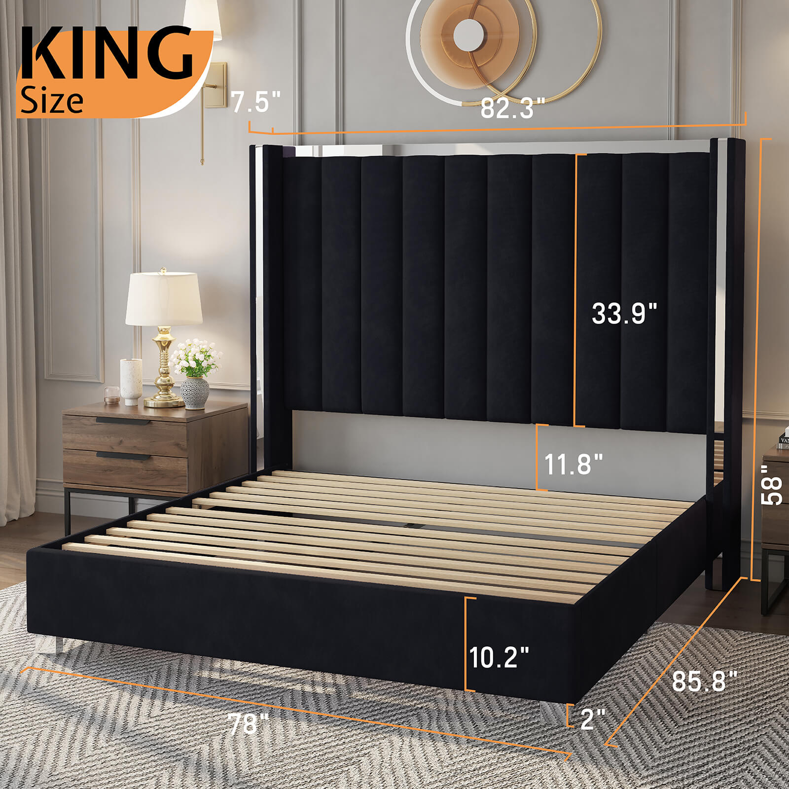 Beaumont 5-Piece Modern Bedroom Set - Black_White