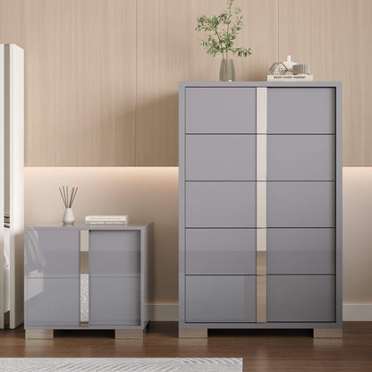 Beaumont 5-Piece Modern Bedroom Set - Cream_Grey