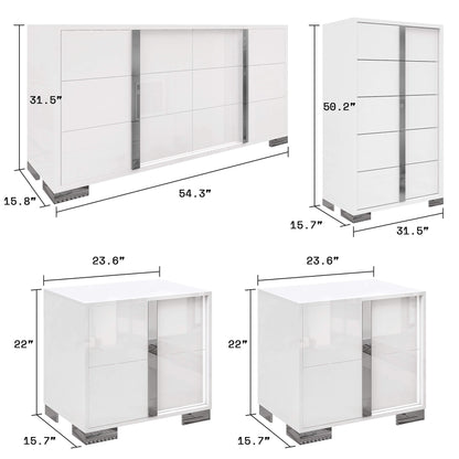 Beaumont 5-Piece Modern Bedroom Set - Cream_White