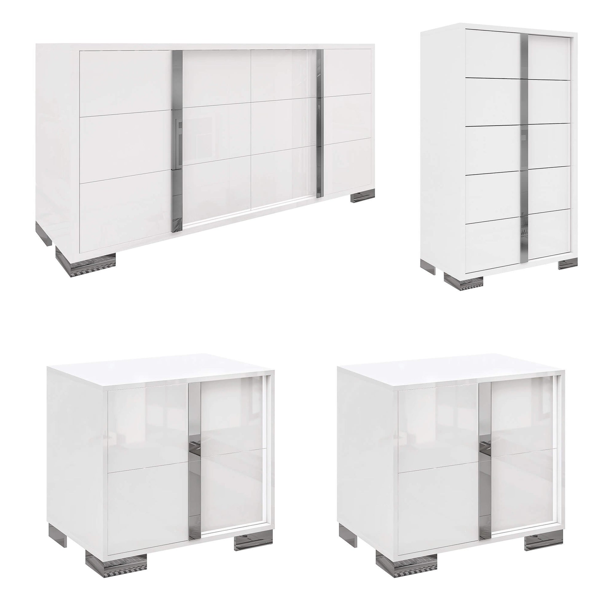 Beaumont 5-Piece Modern Bedroom Set - Cream_White