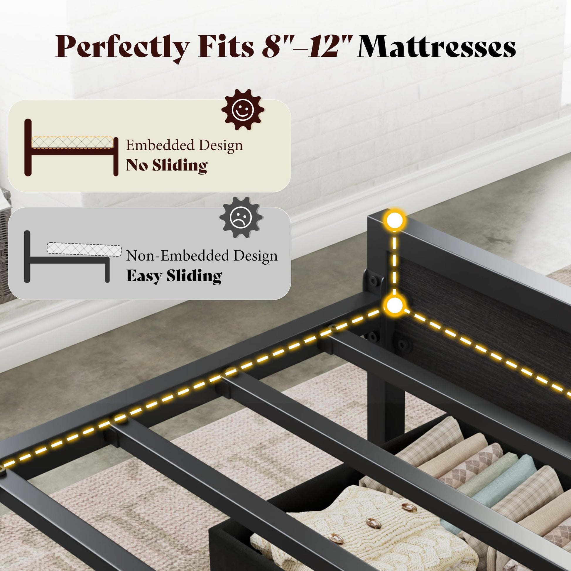 Veltrix LED Storage Velvet Bed Frame Amerlife Twin / Black