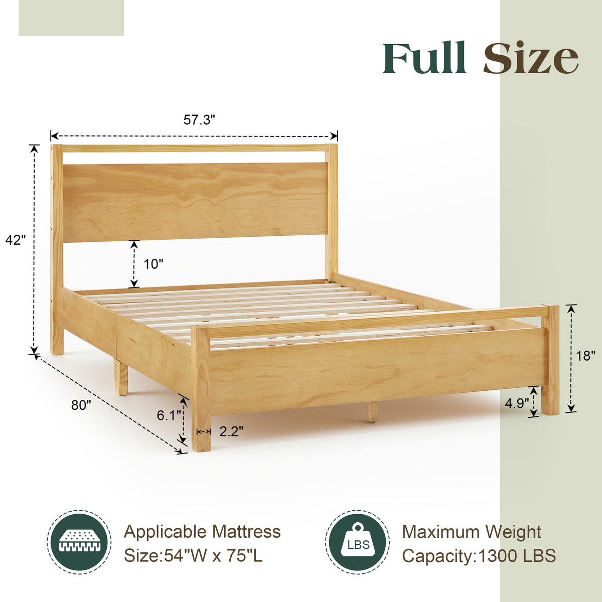 Void Solid Wood Bed Amerlife Full / Natural
