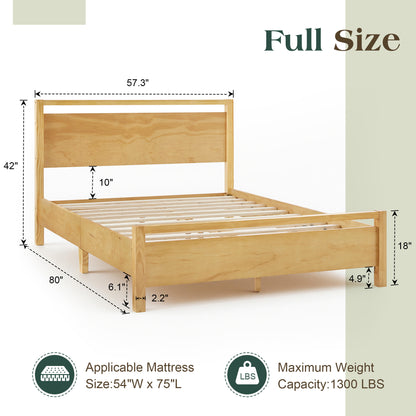 Void Solid Wood Bed Amerlife Full / Natural